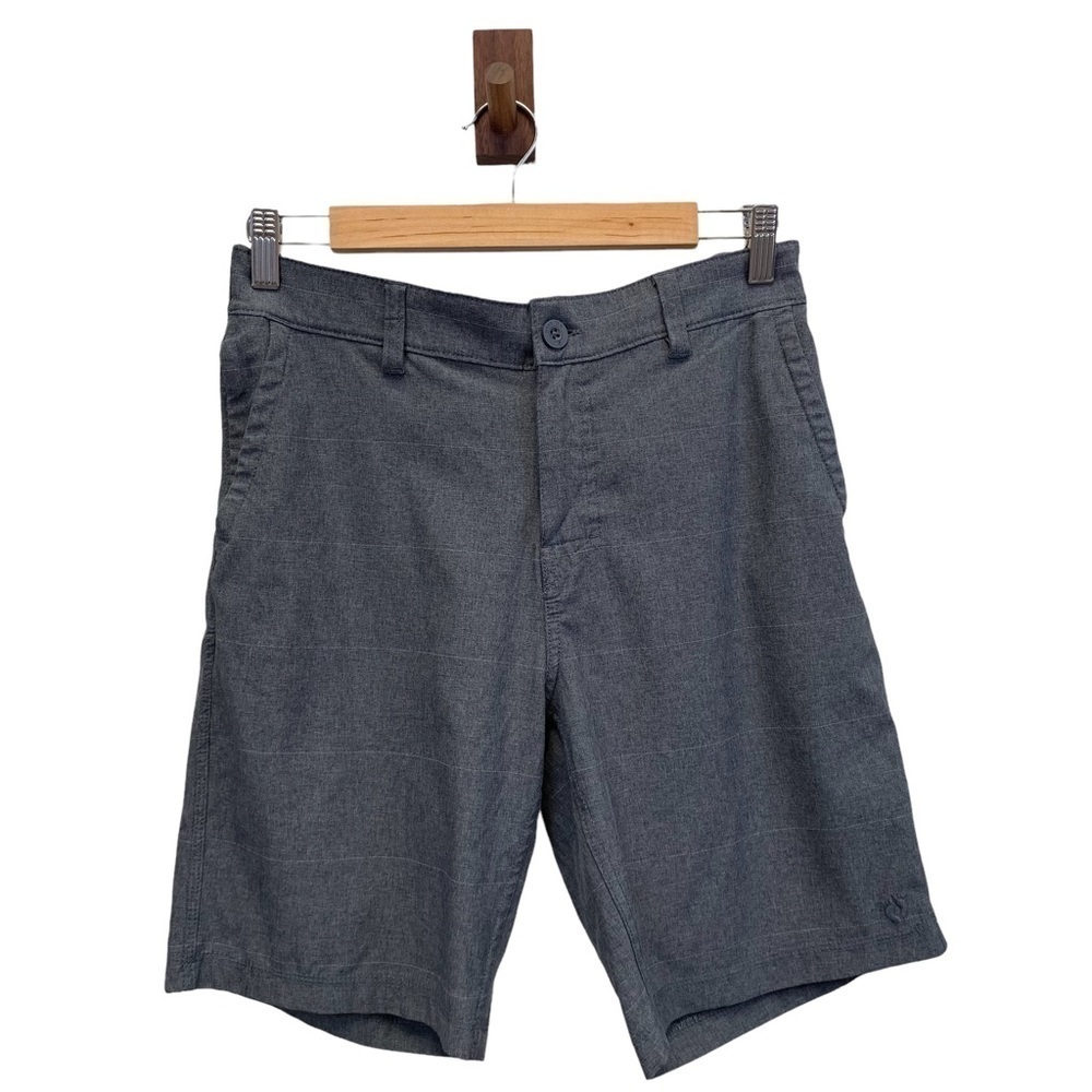 Hang Ten Shorts Boys XL Gray Flat Front Chino Preppy Skater Surfer Coastal